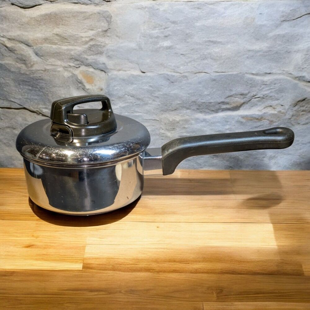 Ultrex Saucepan II With Lid 18/10 Stainless Non Stick 1 Quart Pan Vented Lid